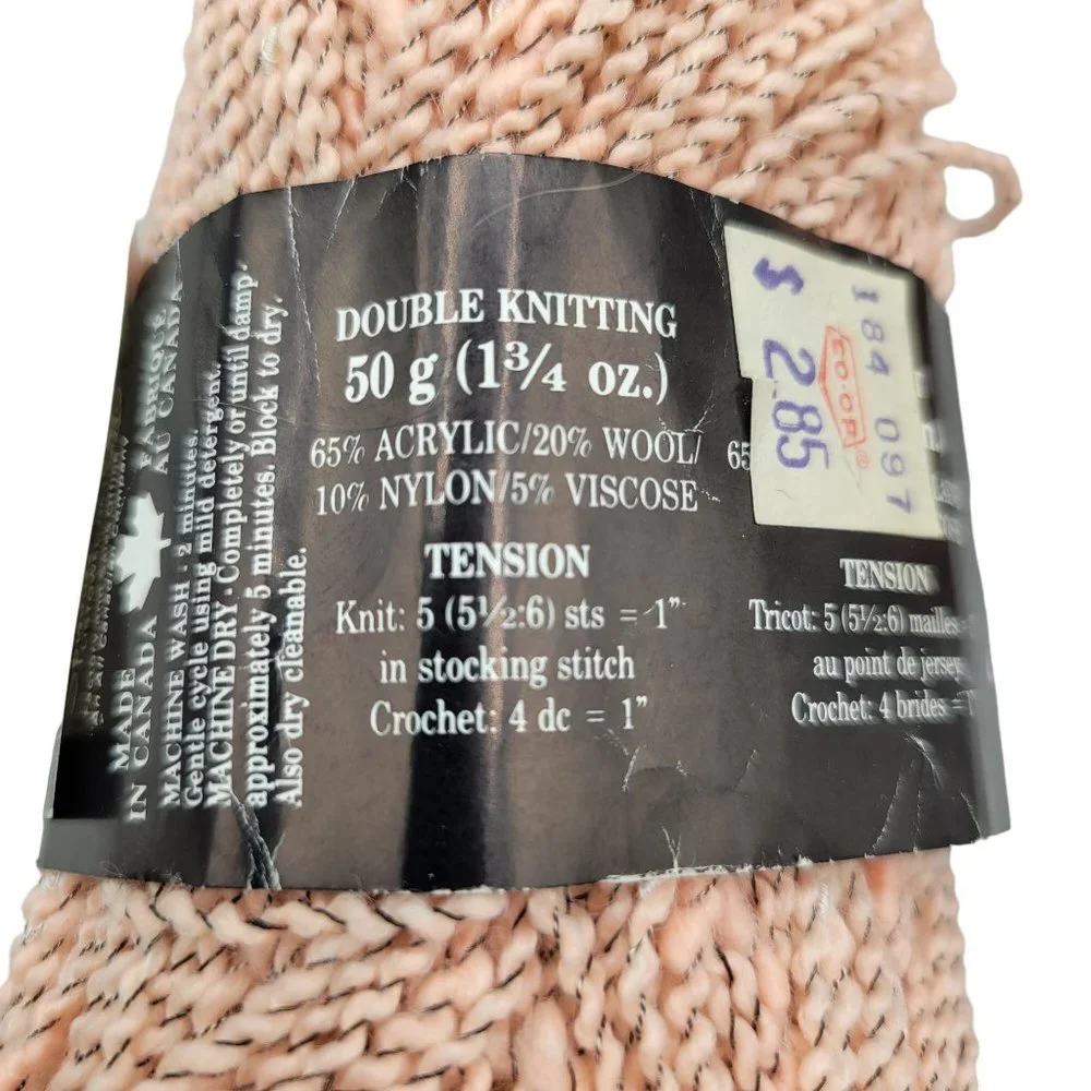 Bouquet Blacklights Cindy Double Knitting Light Worsted Pale Pink 2 Skeins